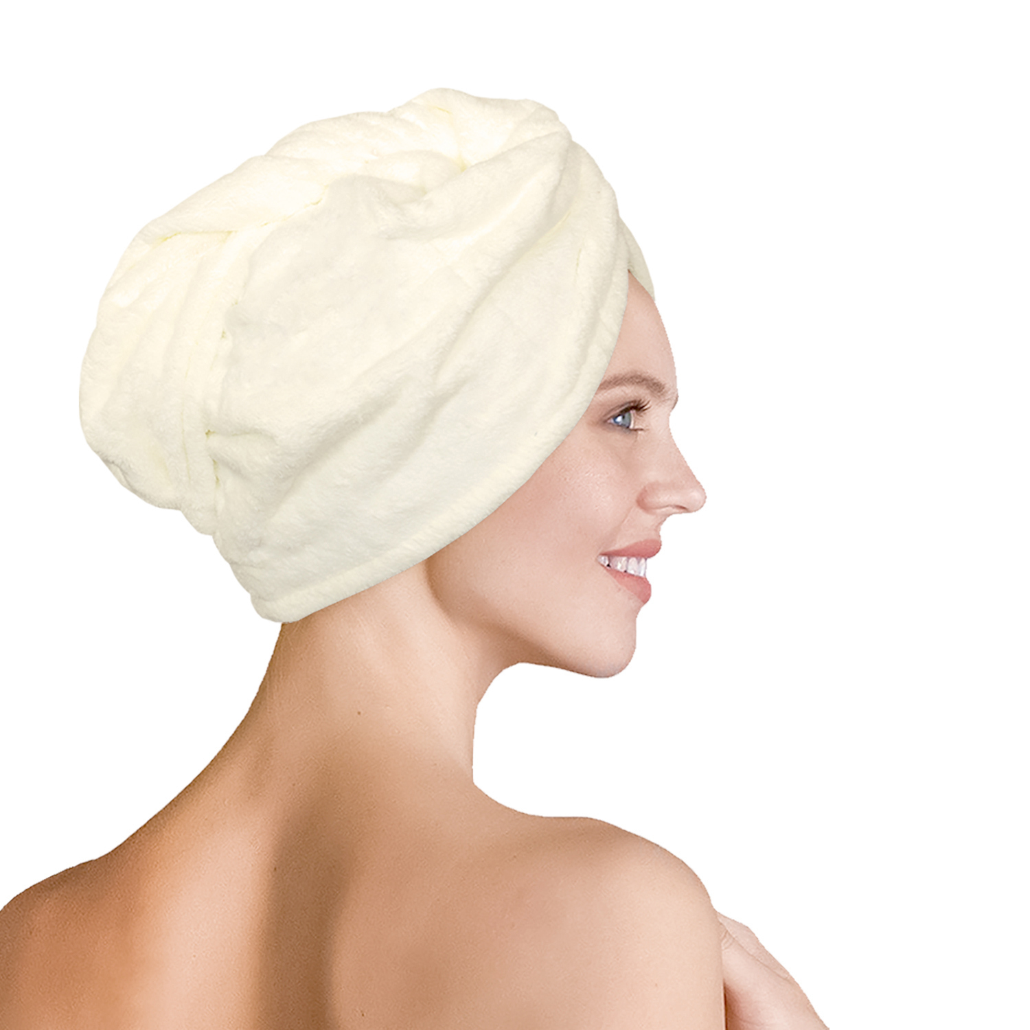 Изображение товара Полотенце махровое Bravo чалма 25x65 см цвет кремовый