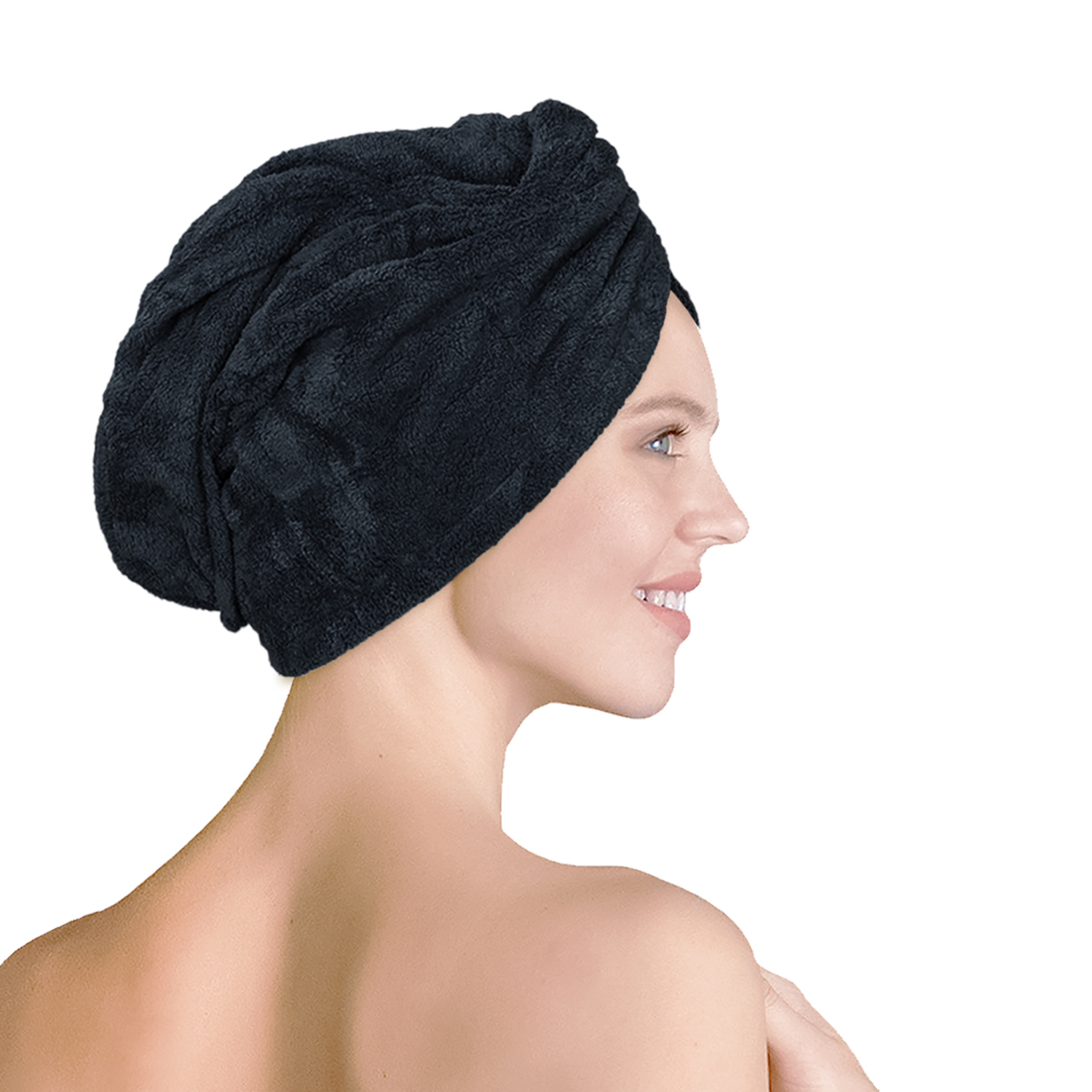 Изображение товара Полотенце махровое Bravo Чалма 25x65 см серое для ванной и сауны