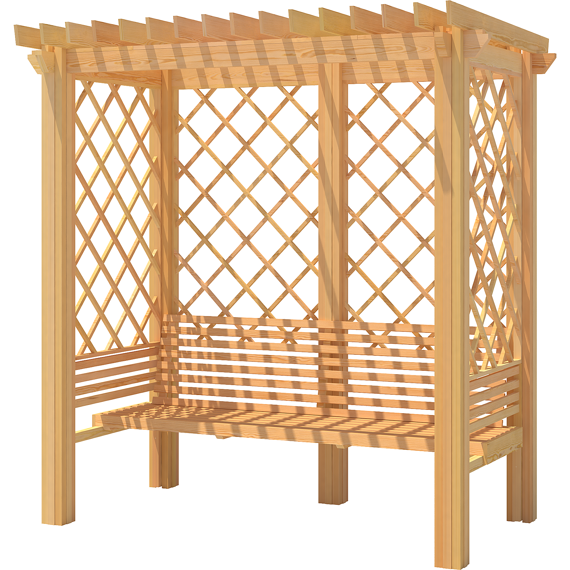 Изображение товара Пергола садовая с лавочкой Мечта садовника 1.43x2.2x2.33 м дерево желтый