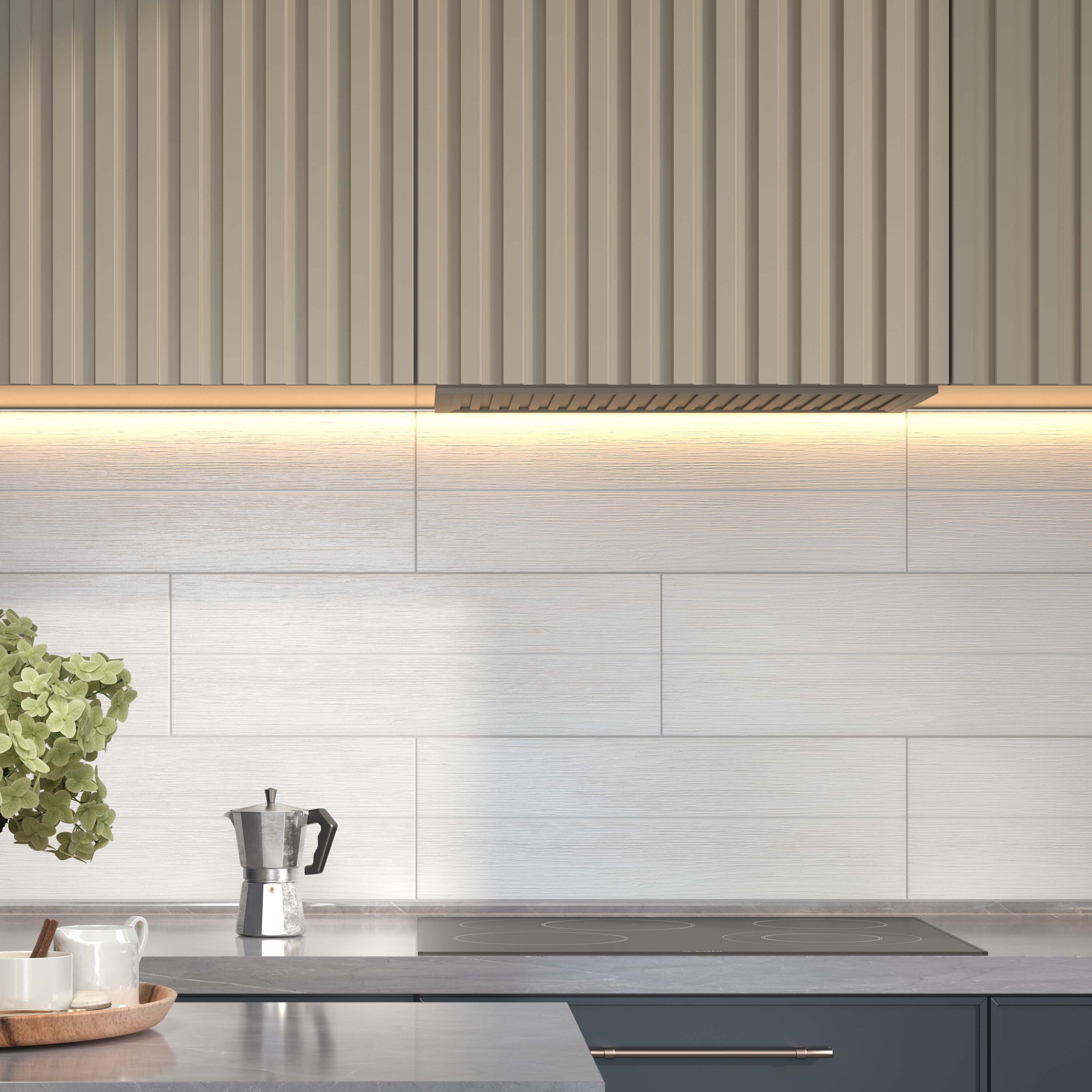 Изображение товара Плитка настенная Kerama Marazzi Сигма 20x60 см 1.2 м² матовая цвет белый полосы
