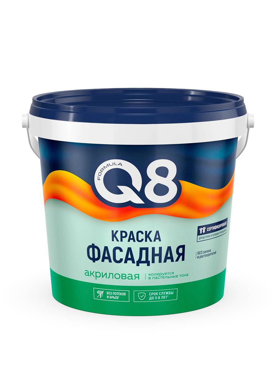 Изображение товара Краска фасадная Formula q8 261404 цвет белый матовый 1.4 л
