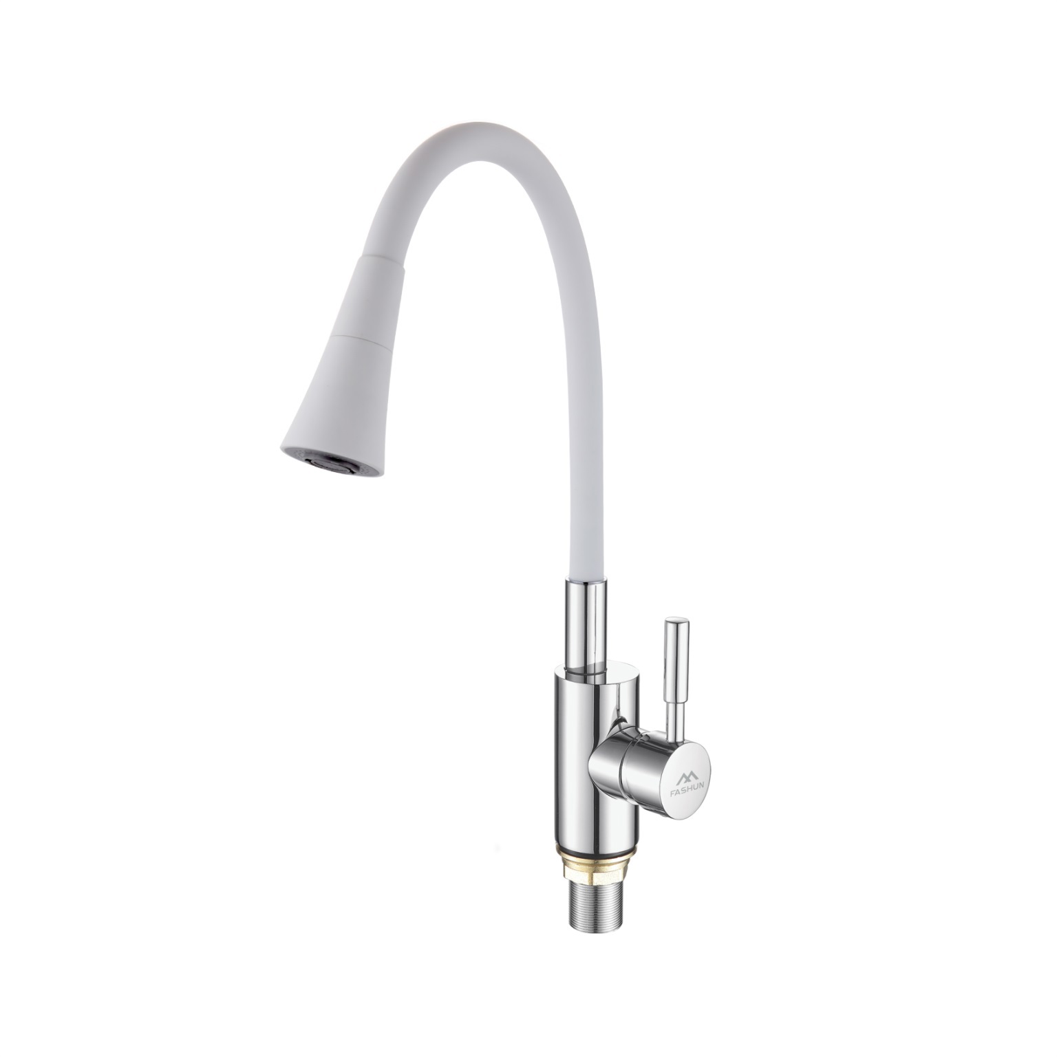 Изображение товара Смеситель для кухни однорычажный Fashun A4053+B13 излив 21 см цвет белый/хром