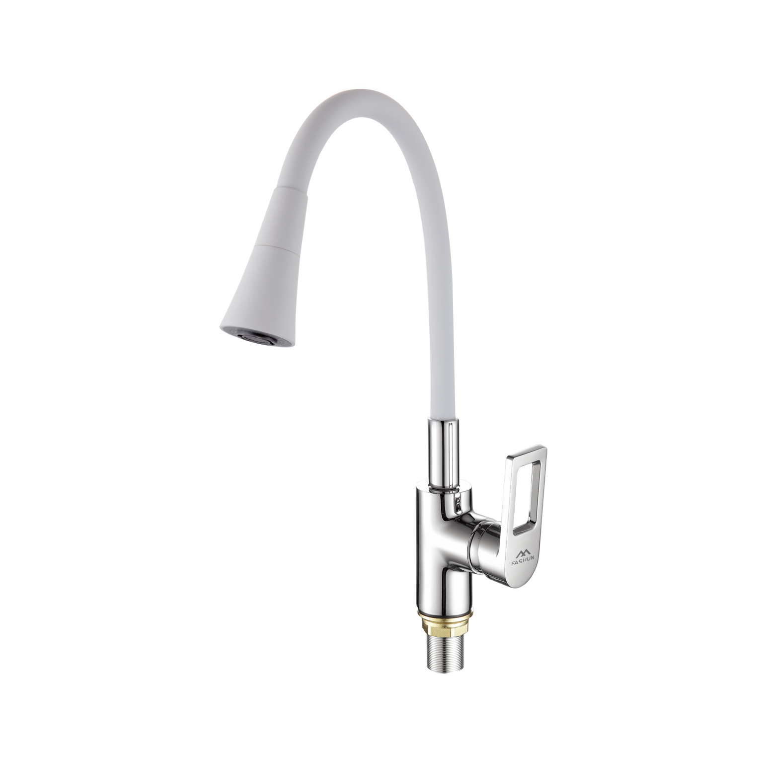 Изображение товара Смеситель для кухни однорычажный Fashun A4253+B13 излив 21 см цвет белый/хром
