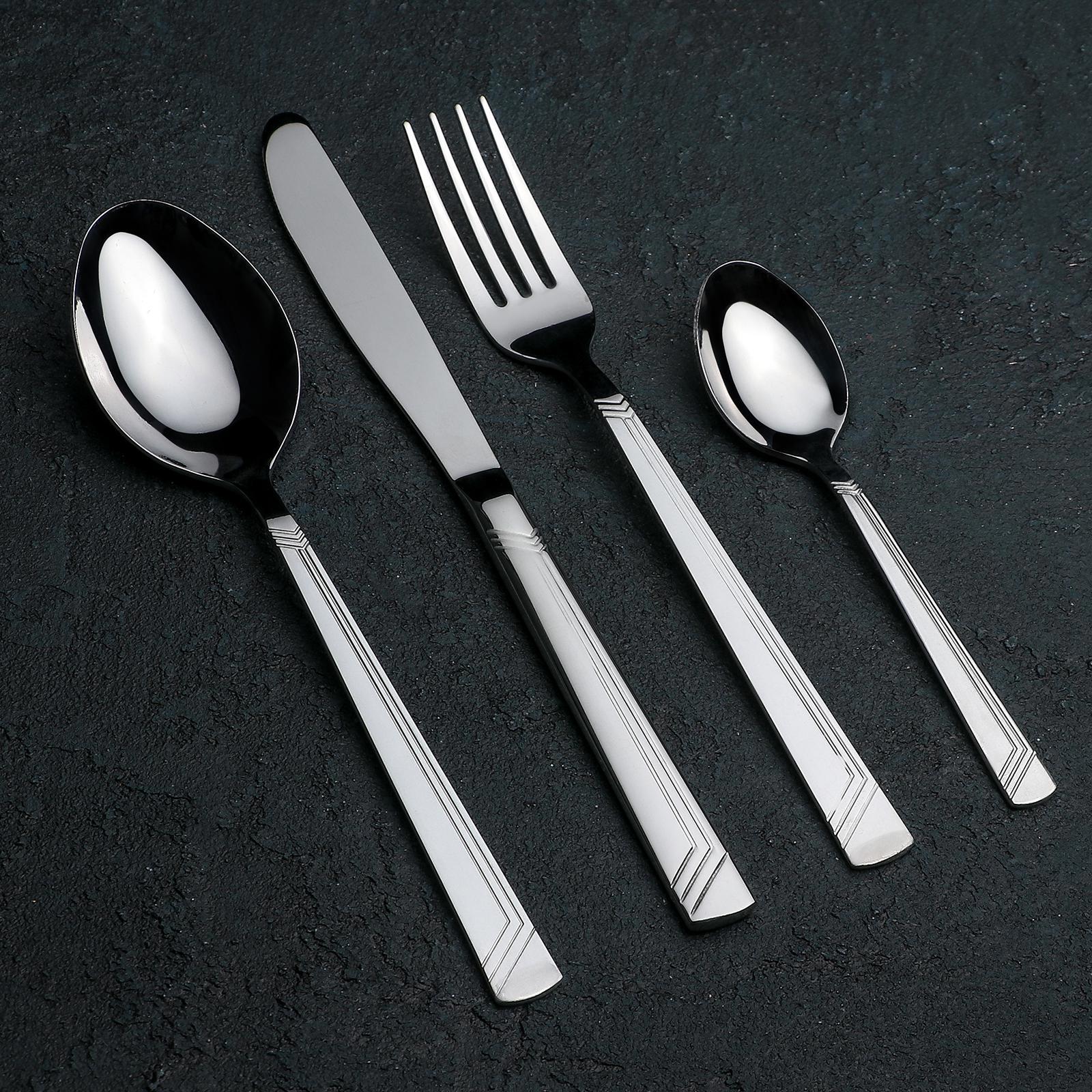 Изображение товара Набор столовых приборов 24 предмета Добросталь Аппетит для 6 персон нержавеющая сталь