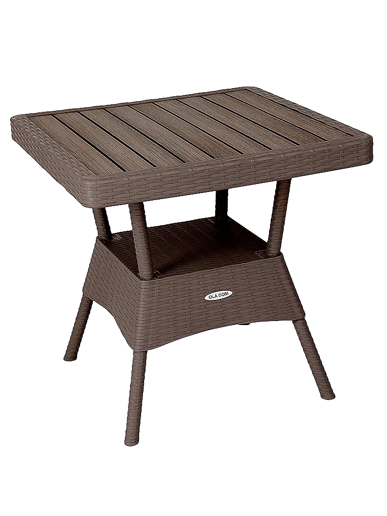 Изображение товара Стол садовый Rattan Ola Dom 75.5x76x74.5 см композитный коричневый
