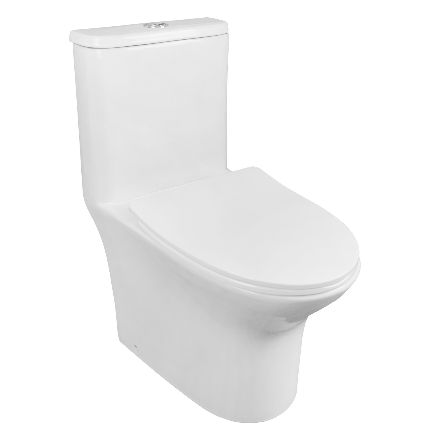 Изображение товара Унитаз-моноблок Azario Sente AZ-8614 белый, безободковый, двойной слив