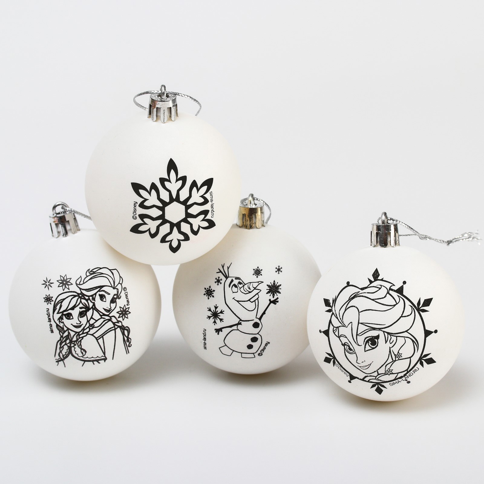 Изображение товара Набор елочных шаров Disney 7024642 5.5 см Пластик белый 4 шт