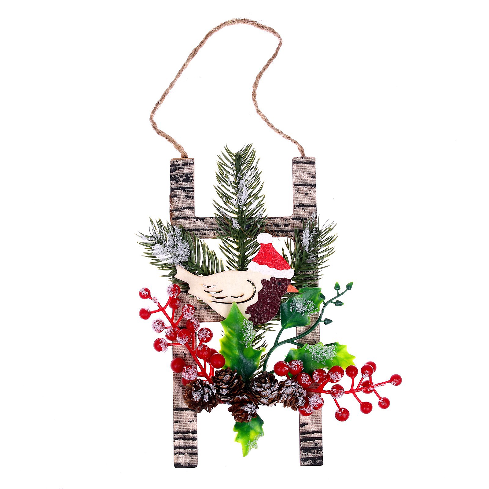 Изображение товара Елочная игрушка Птичка Лесная мастерская 7642310 2красный деревянная украшение