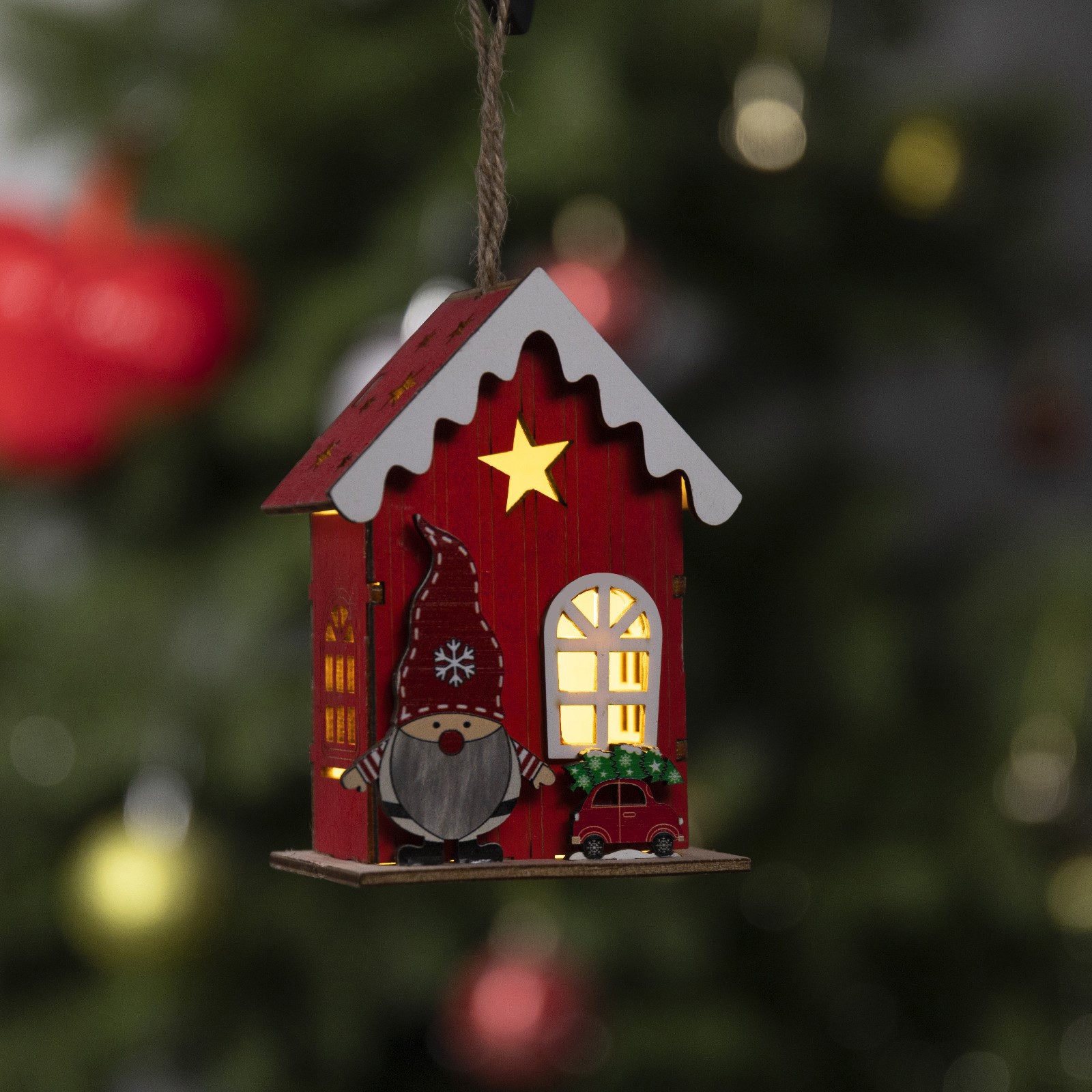 Изображение товара Елочная игрушка Домик эльфа Luazon lighting 9143297 1красный