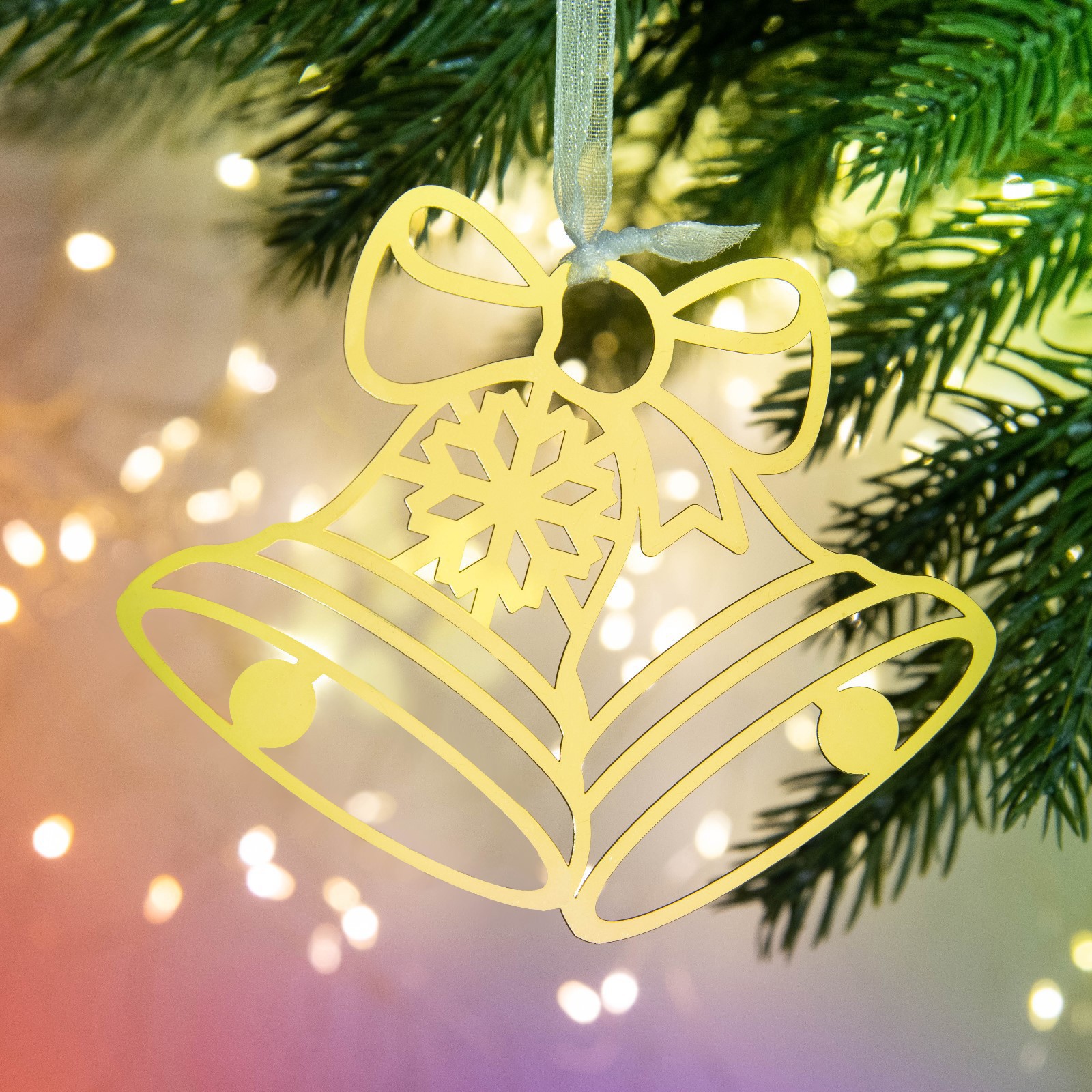 Изображение товара Елочная игрушка Колокольчики Зимнее волшебство 9626478 9.8 см разноцветный