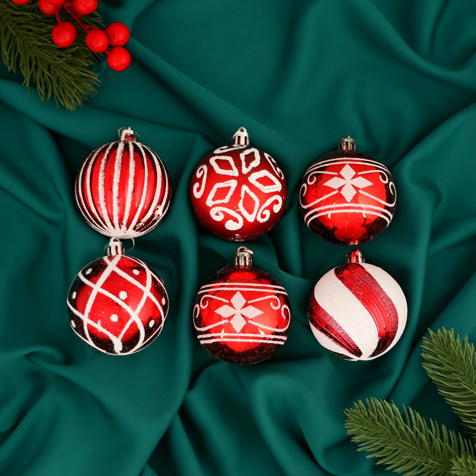 Изображение товара Набор елочных шаров Вариант Зимнее волшебство 25 шт пластиковый украшение новогодней елки разноцвет