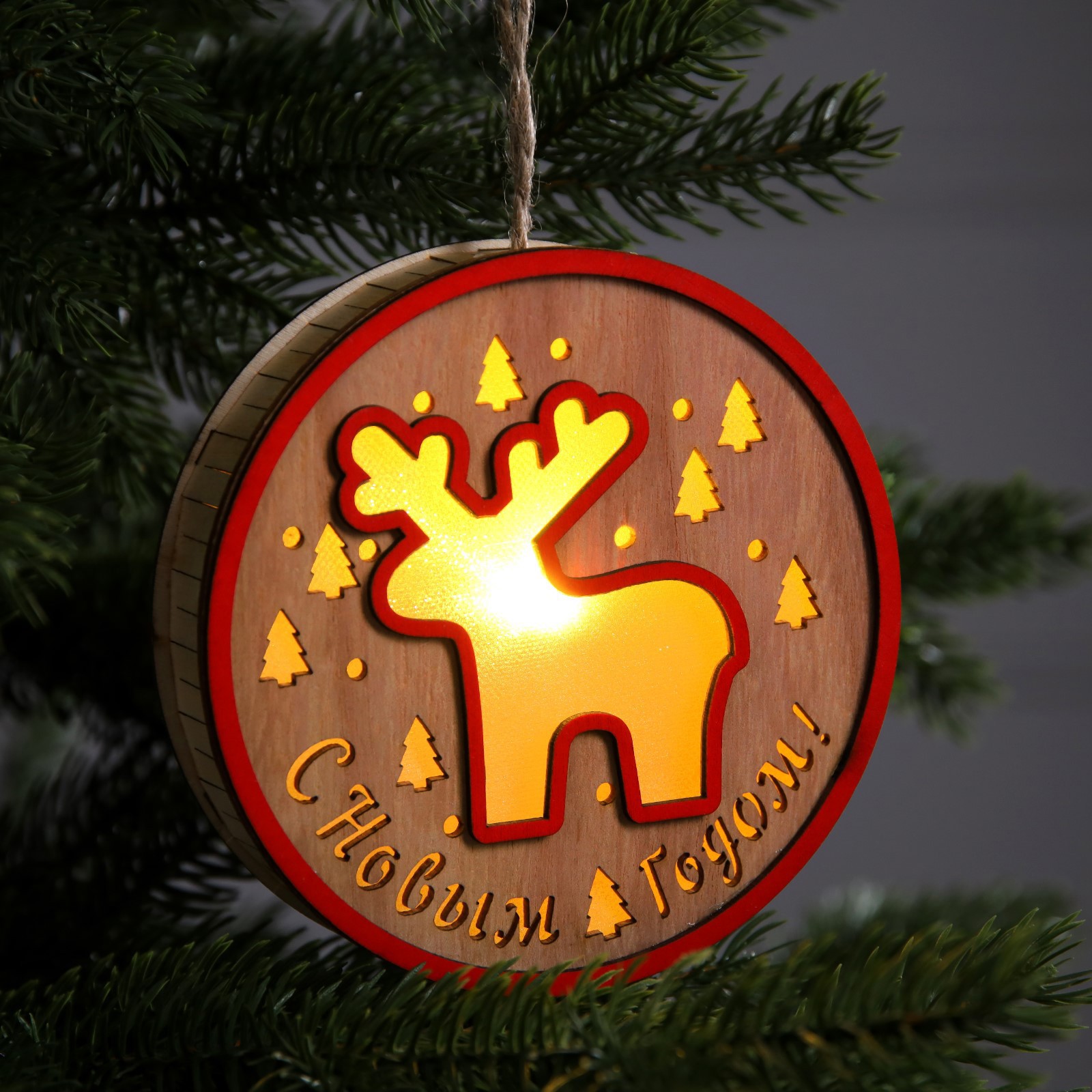 Изображение товара Елочная игрушка Олень Luazon lighting 9594147 бежевый