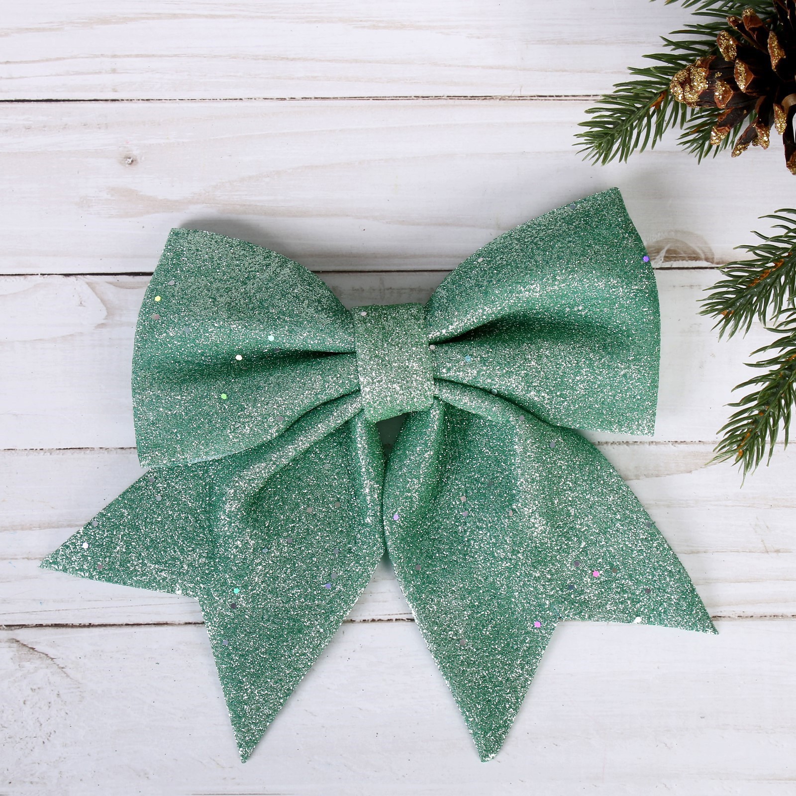 Изображение товара Елочная игрушка Бант блеск Зимнее волшебство 4325444 2зеленый