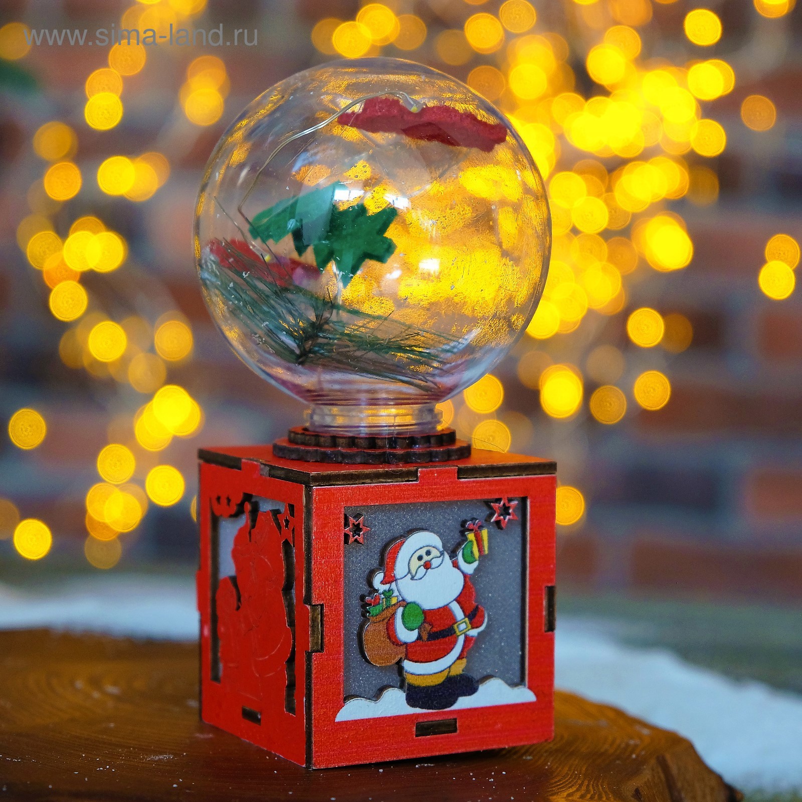 Изображение товара Светящаяся электрическая фигура Новогодний шар для дома Лесная мастерская h 14 см разноцветный