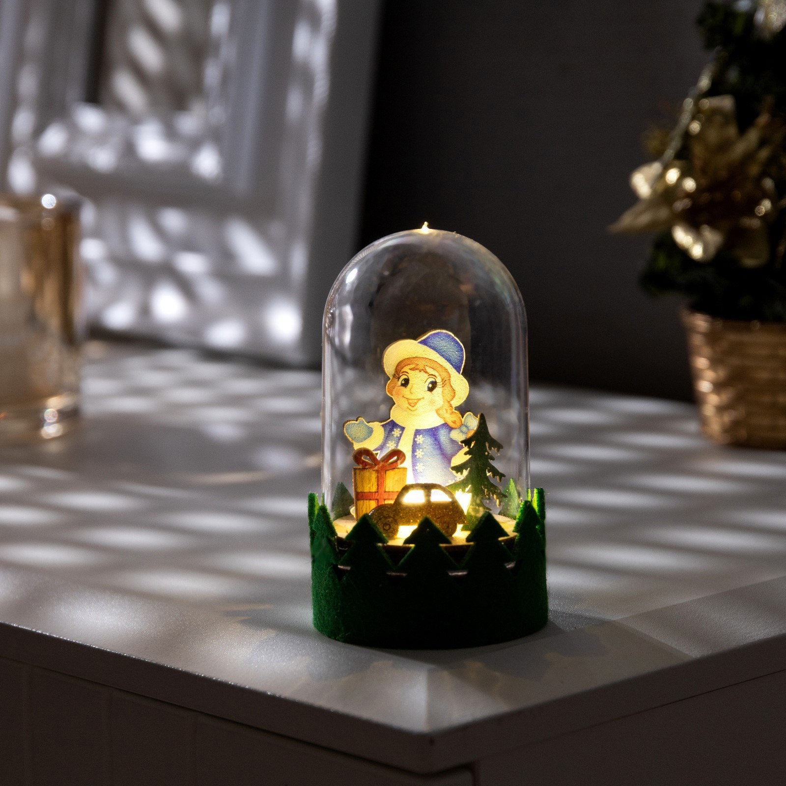 Изображение товара Светящаяся электрическая фигура Снегурочка для дома Luazon lighting h 6 см разноцветный