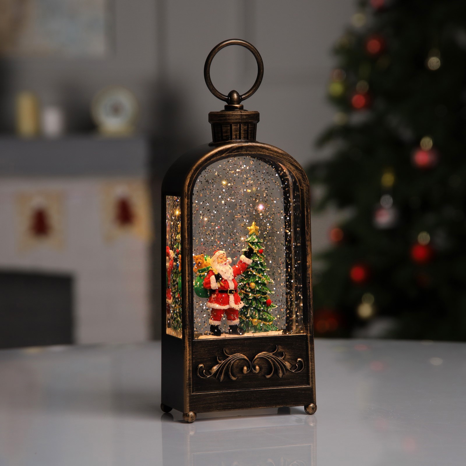 Изображение товара Светящаяся электрическая фигура Дед Мороз разноцветный 5.8 см для дома и улицы