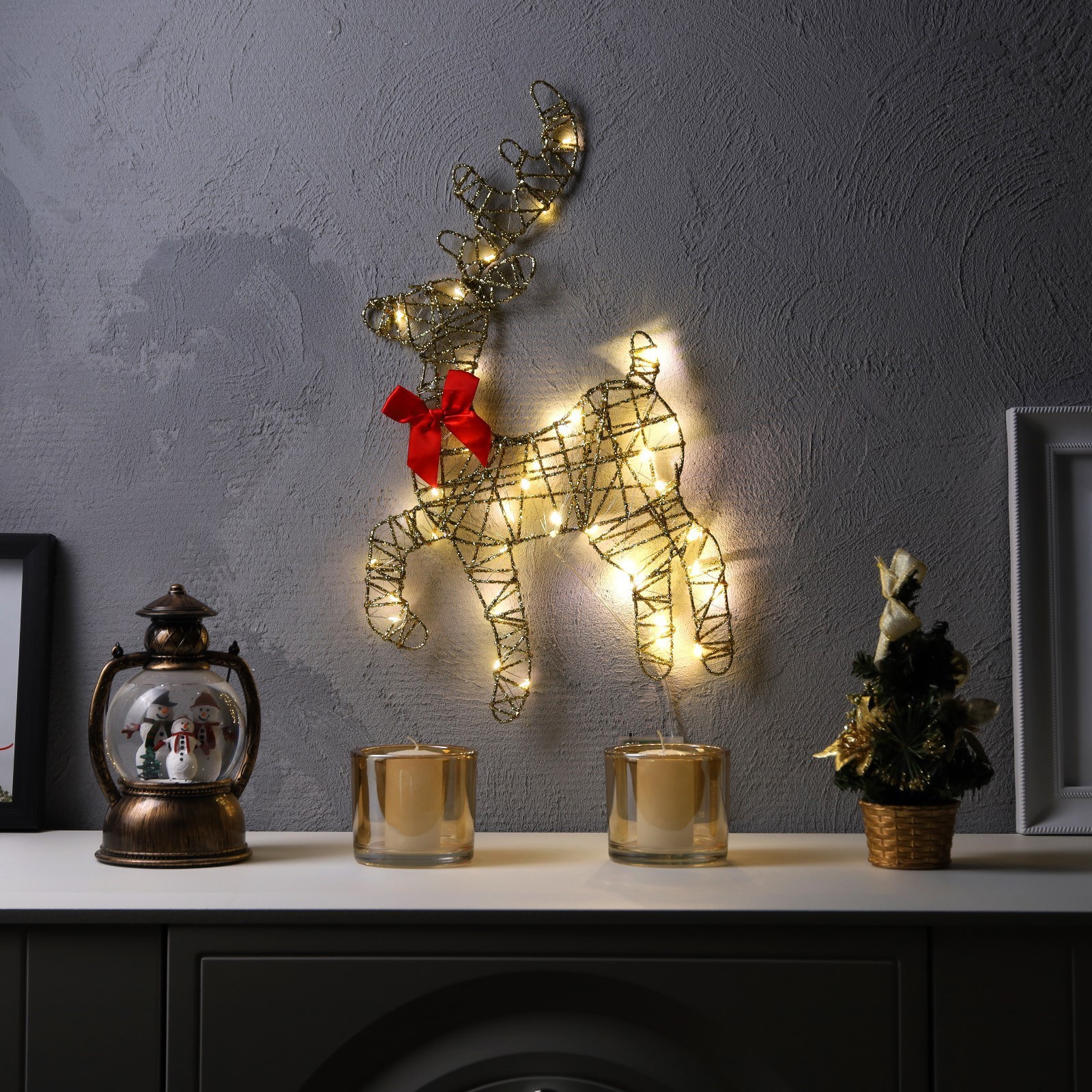 Изображение товара Светящаяся электрическая фигура Олень для дома Luazon lighting h 48 см разноцветный