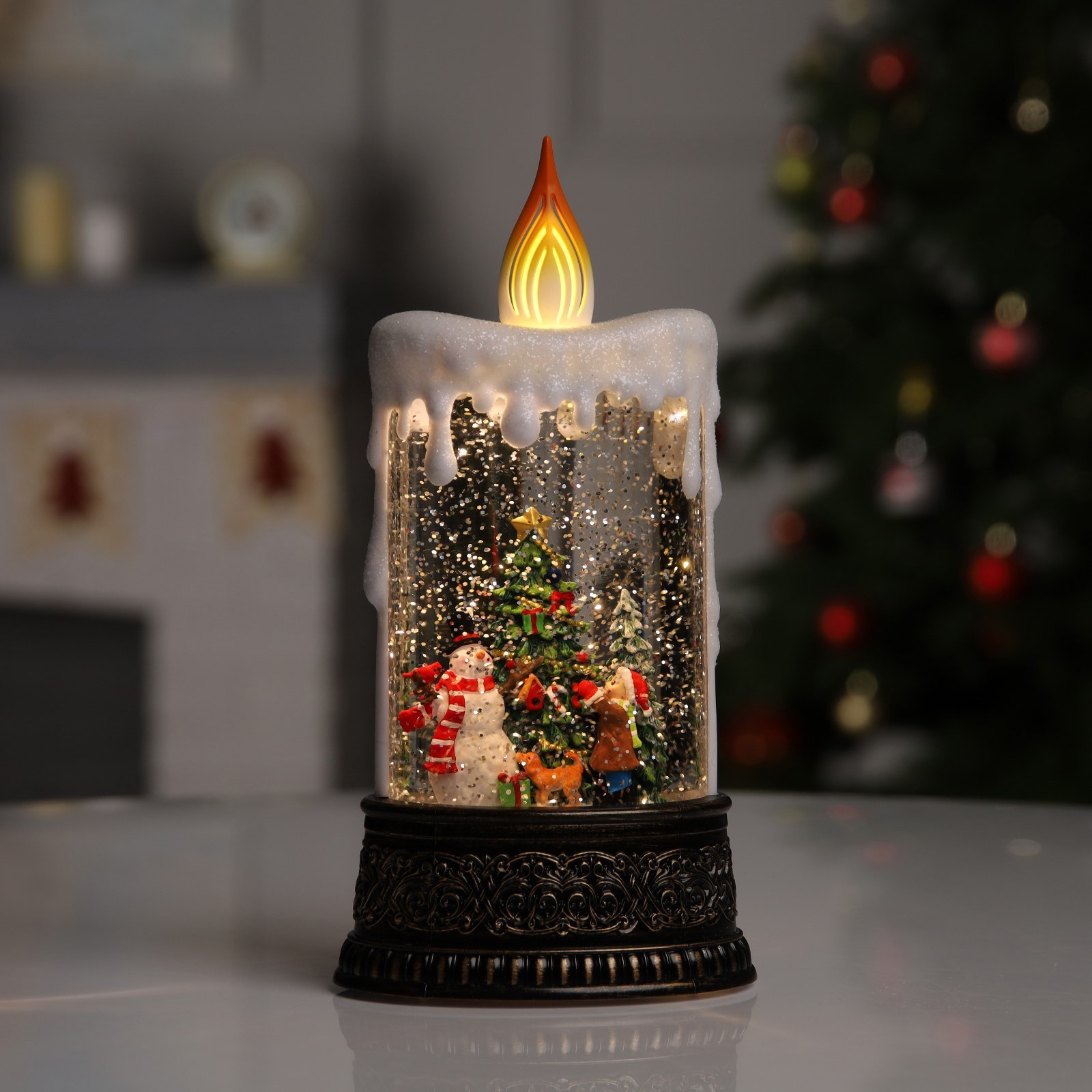 Изображение товара Светящаяся электрическая фигура со снеговиком 8 см разноцветная LUAZON LIGHTING