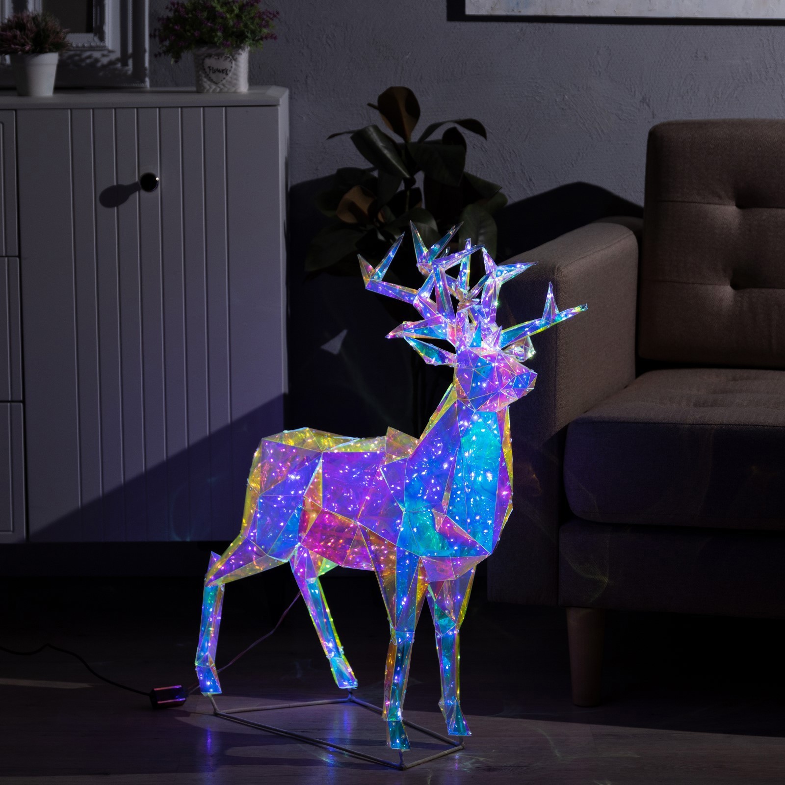 Изображение товара Светящаяся электрическая фигура Заяц 20 см разноцветная для дома и улицы