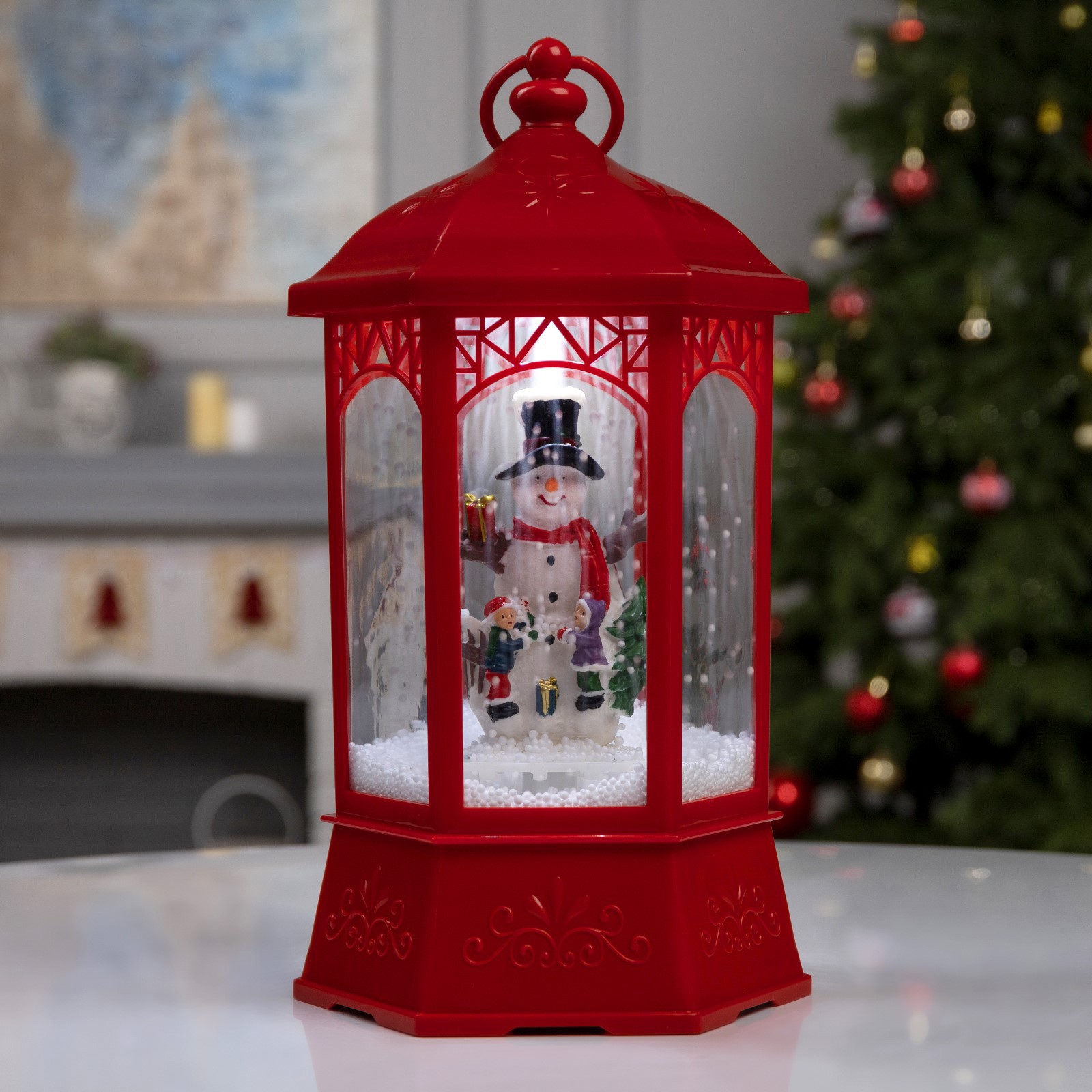 Изображение товара Светящаяся электрическая фигура со снеговиком 20 см разноцветная LUAZON LIGHTING