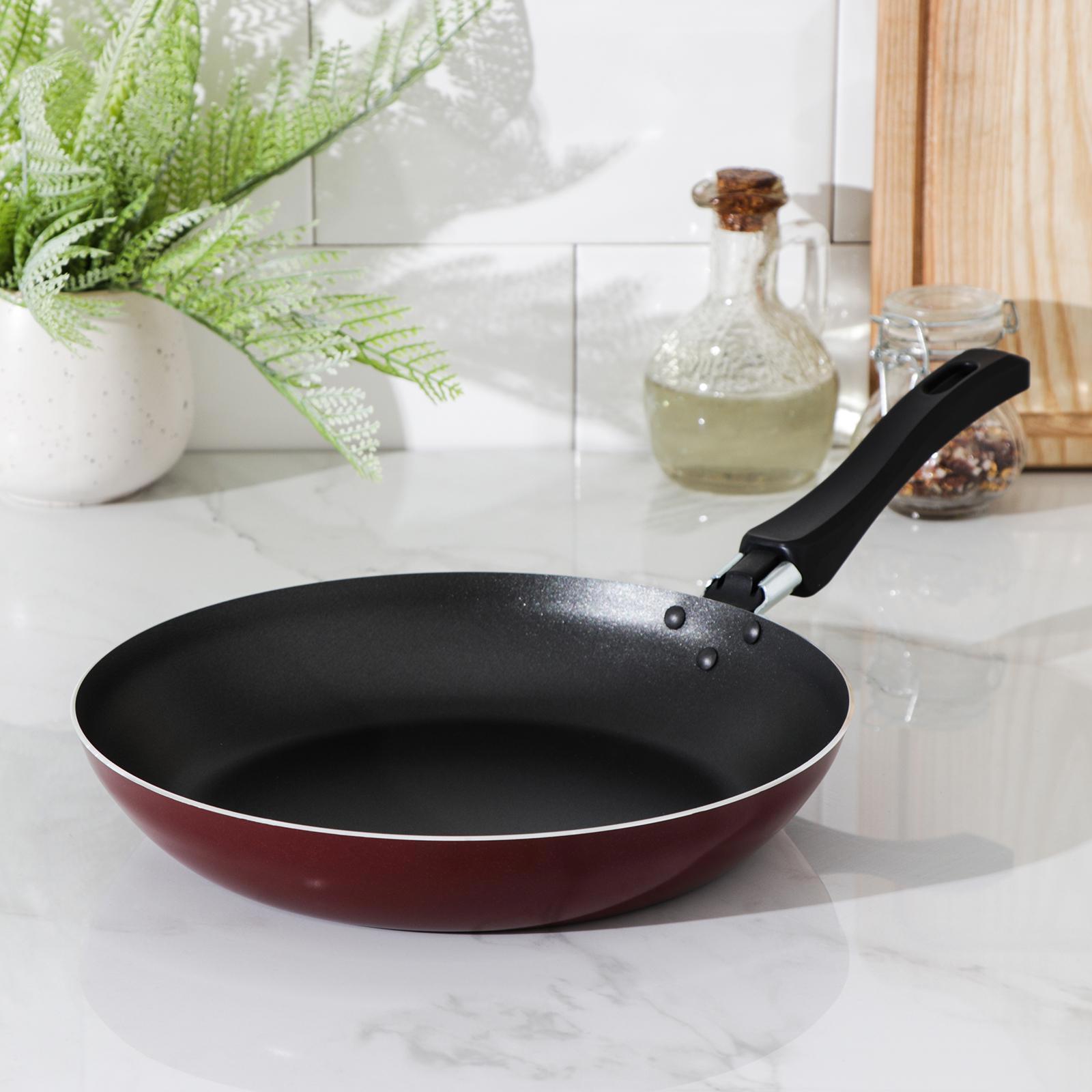 Изображение товара Сковорода Scovo Prosto 24 см алюминий бордовая без крышки