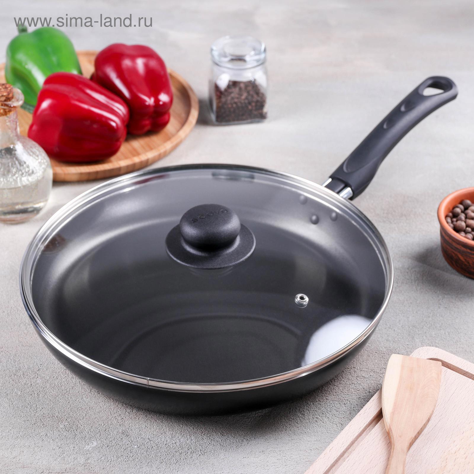 Изображение товара Сковорода Scovo Consul 28 см с крышкой алюминий черный Россия