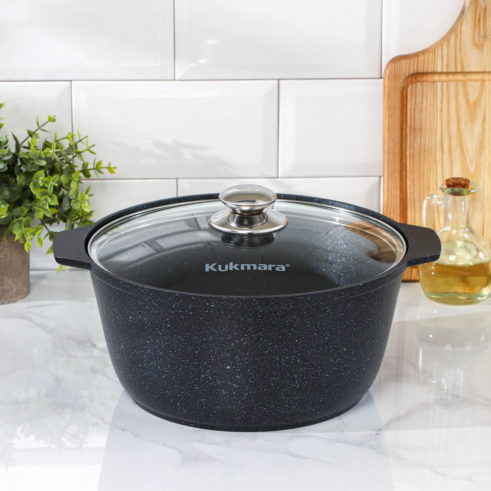 Изображение товара Жаровня Kukmara 4278863 29 см с крышкой алюминий литой цвет черный