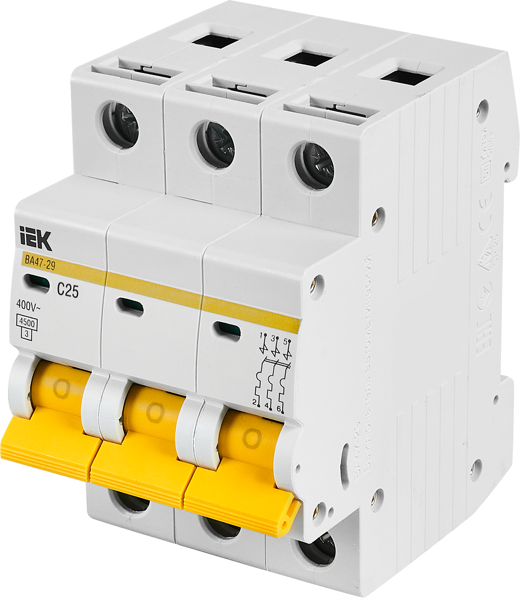 Изображение товара Выключатель автоматический IEK ВA47-29 3 полюса 25 A