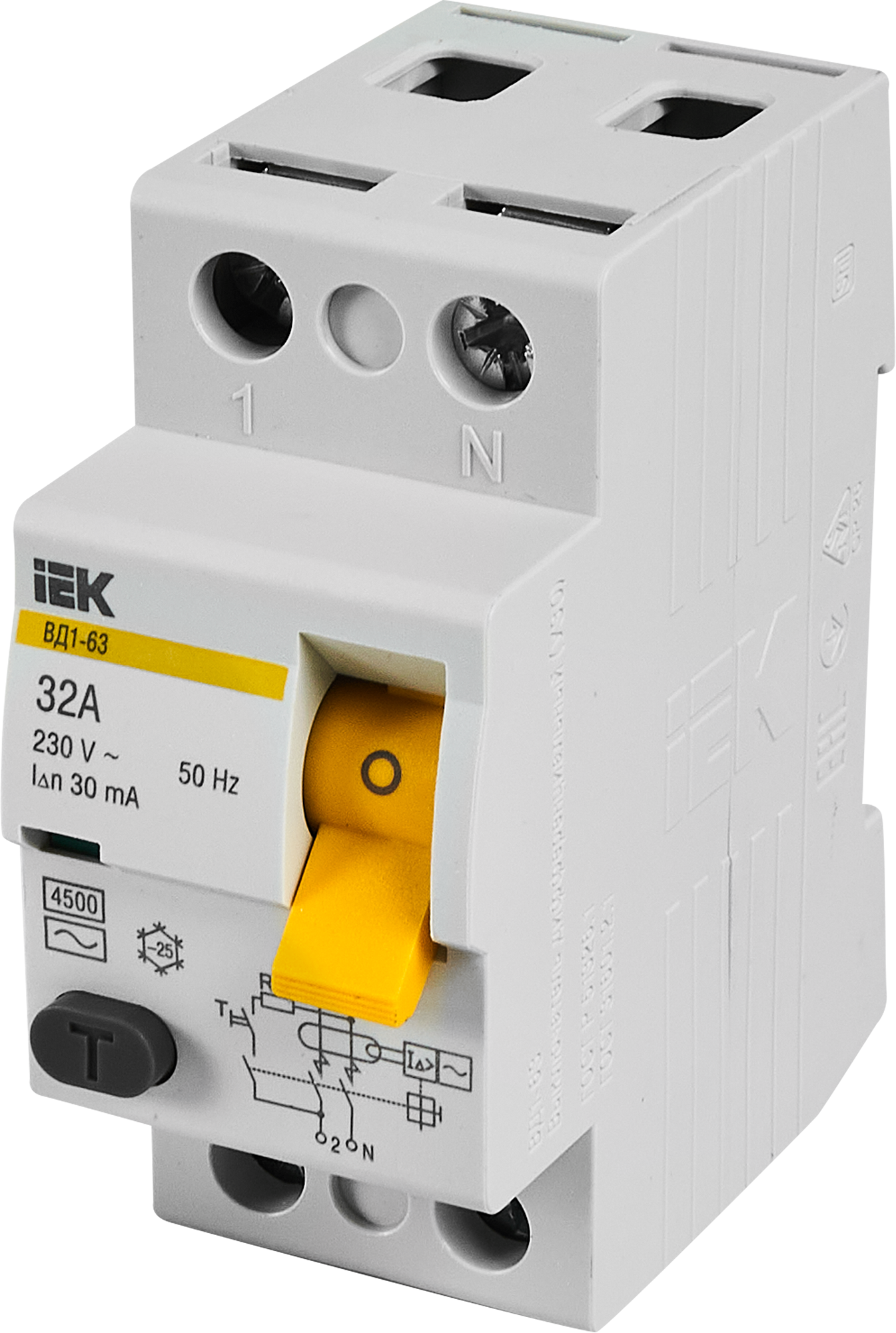 Изображение товара УЗО ВД1-63 IEK, 2 полюса, 32 А