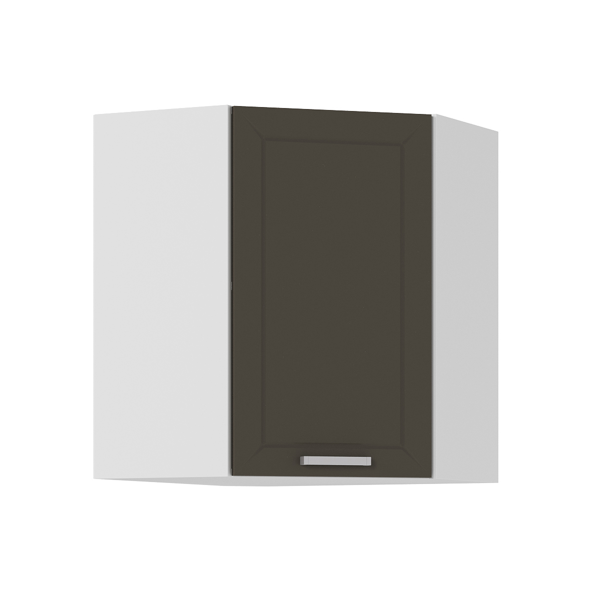 Изображение товара Навесной угловой шкаф для кухни Альфа 60x71.6x60 см белый и вулкан