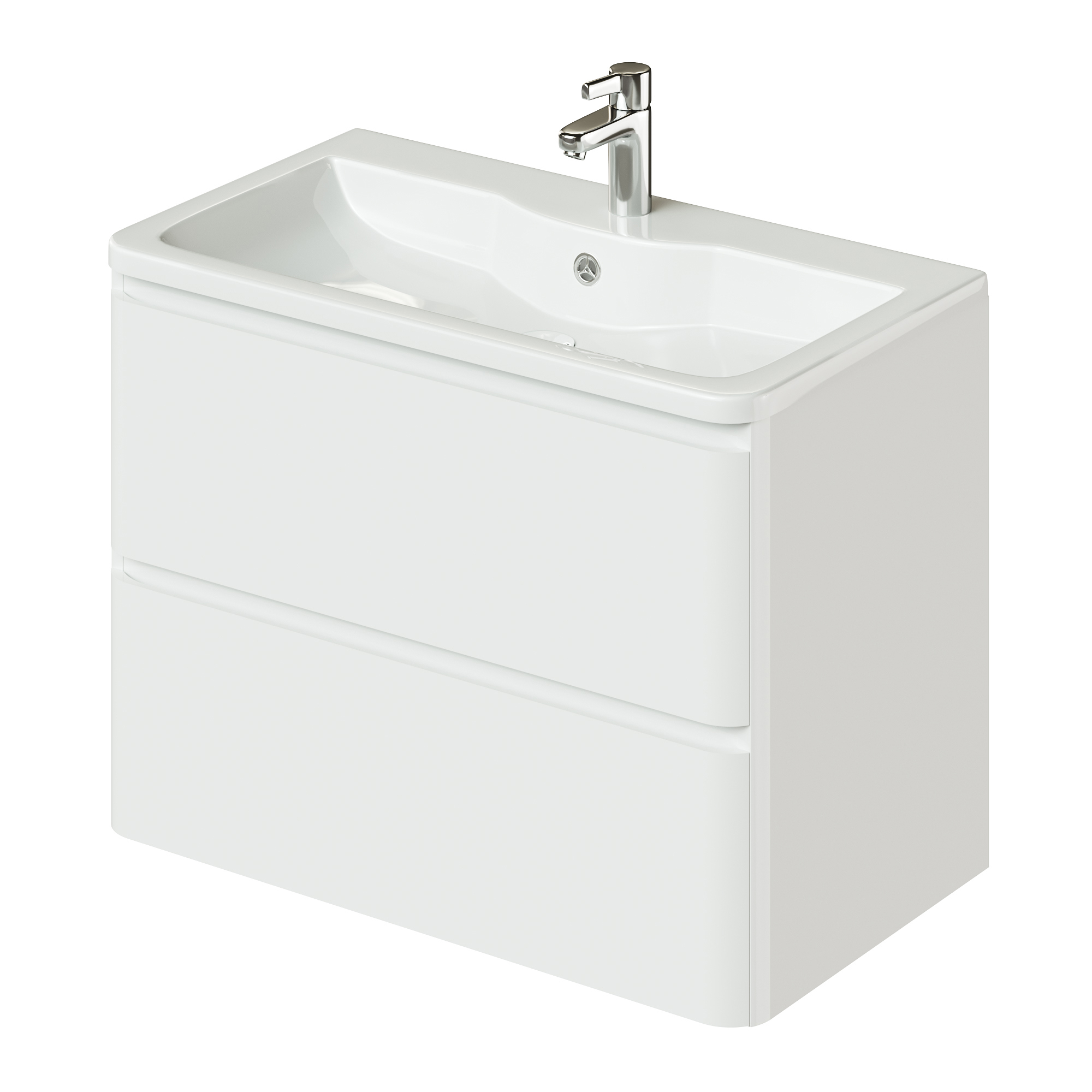 Изображение товара Тумба под раковину Итана Roberto 4657773608269 подвесная 78.90см цвет пленка белый глянец