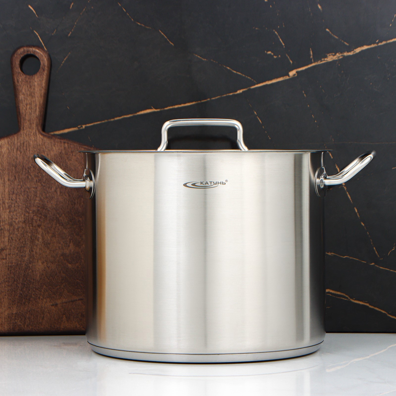 Изображение товара Кастрюля 11 л с крышкой Катунь Общепит 3293123 нержавеющая сталь цвет хромированный