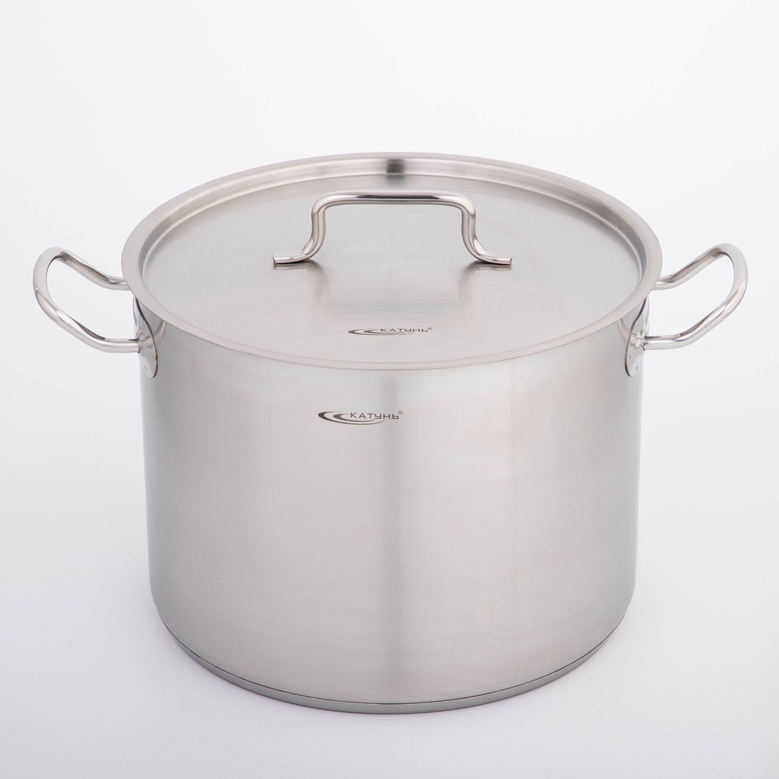 Изображение товара Кастрюля 13 л нержавеющая сталь с крышкой КАТУНЬ для дома и кухни