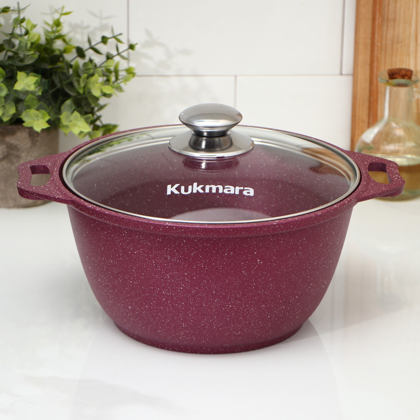 Изображение товара Кастрюля Kukmara 3 л со стеклянной крышкой антипригарное покрытие Россия