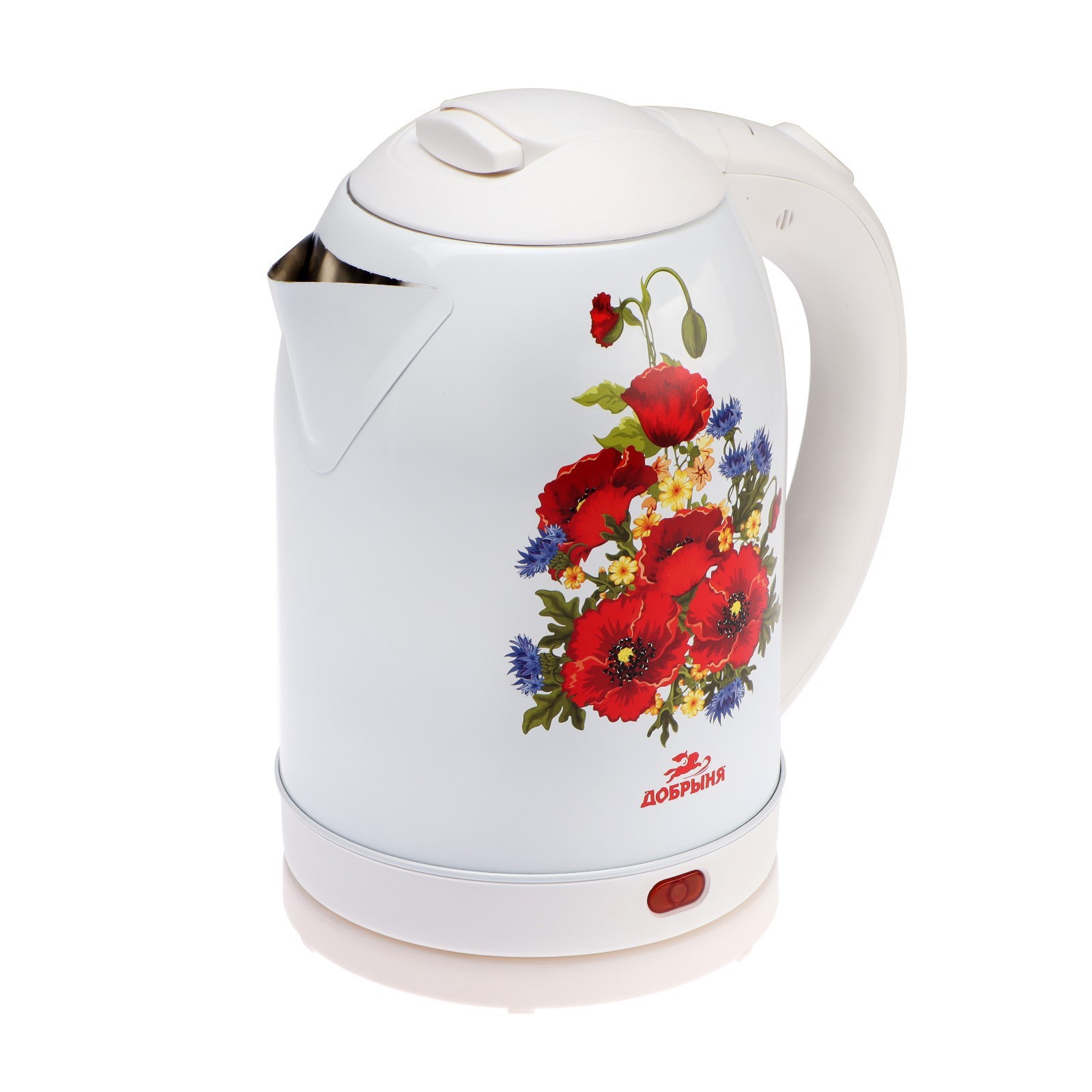 Изображение товара Электрический чайник Добрыня 7998139 2 л белый с рисунком быстрое нагревание