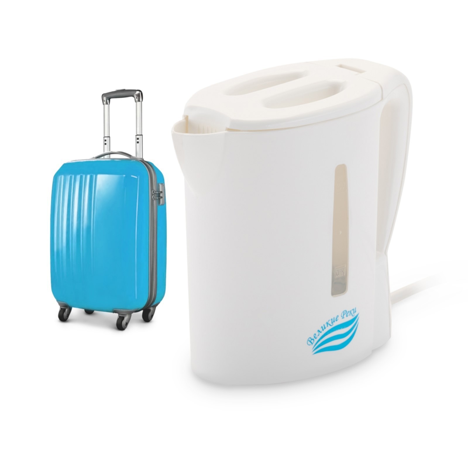 Изображение товара Электрический чайник Великие реки 0.5 л металлик белый с функцией поддержки тепла