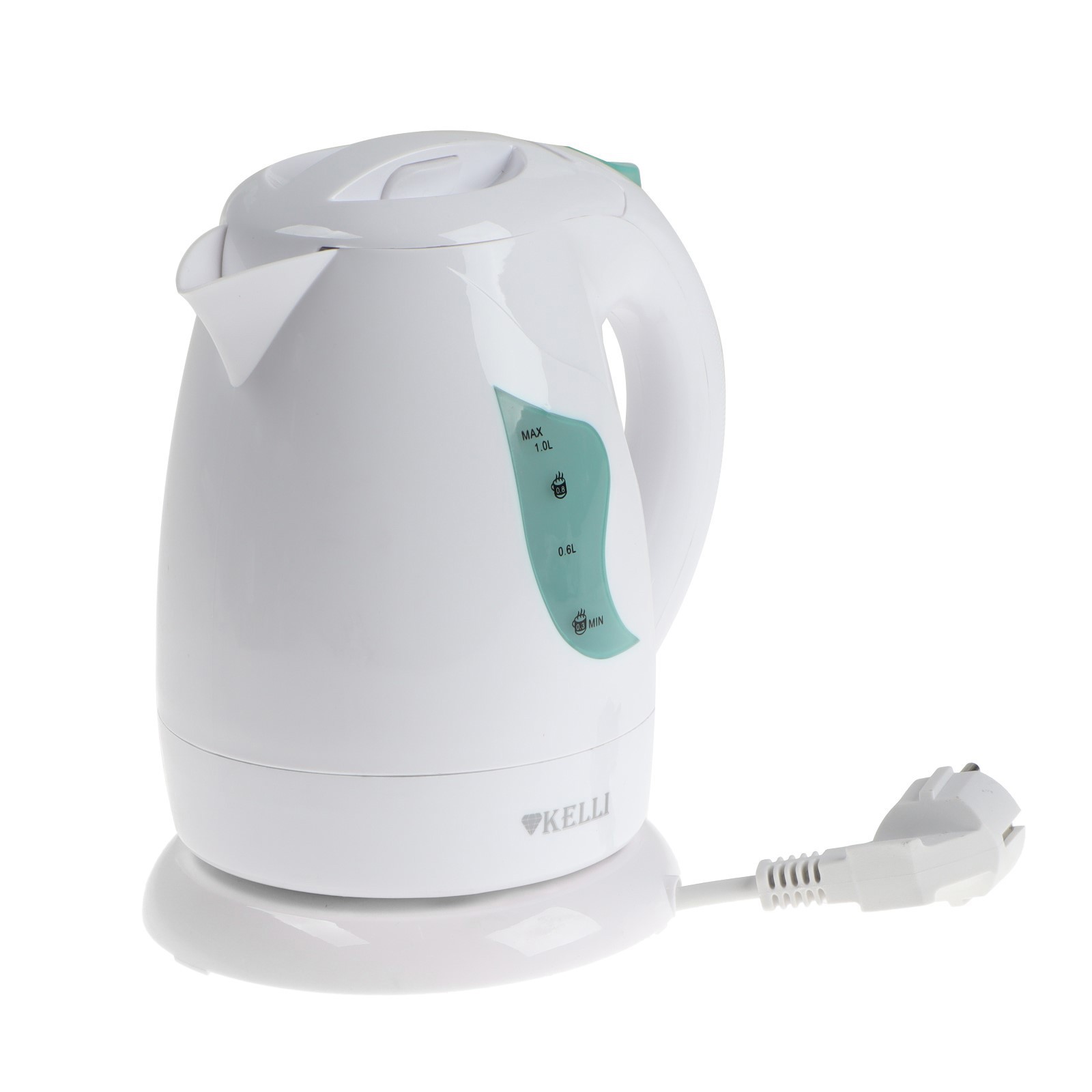 Изображение товара Электрический чайник Kelli 9536961 1 л металл белый мощность 900 Вт