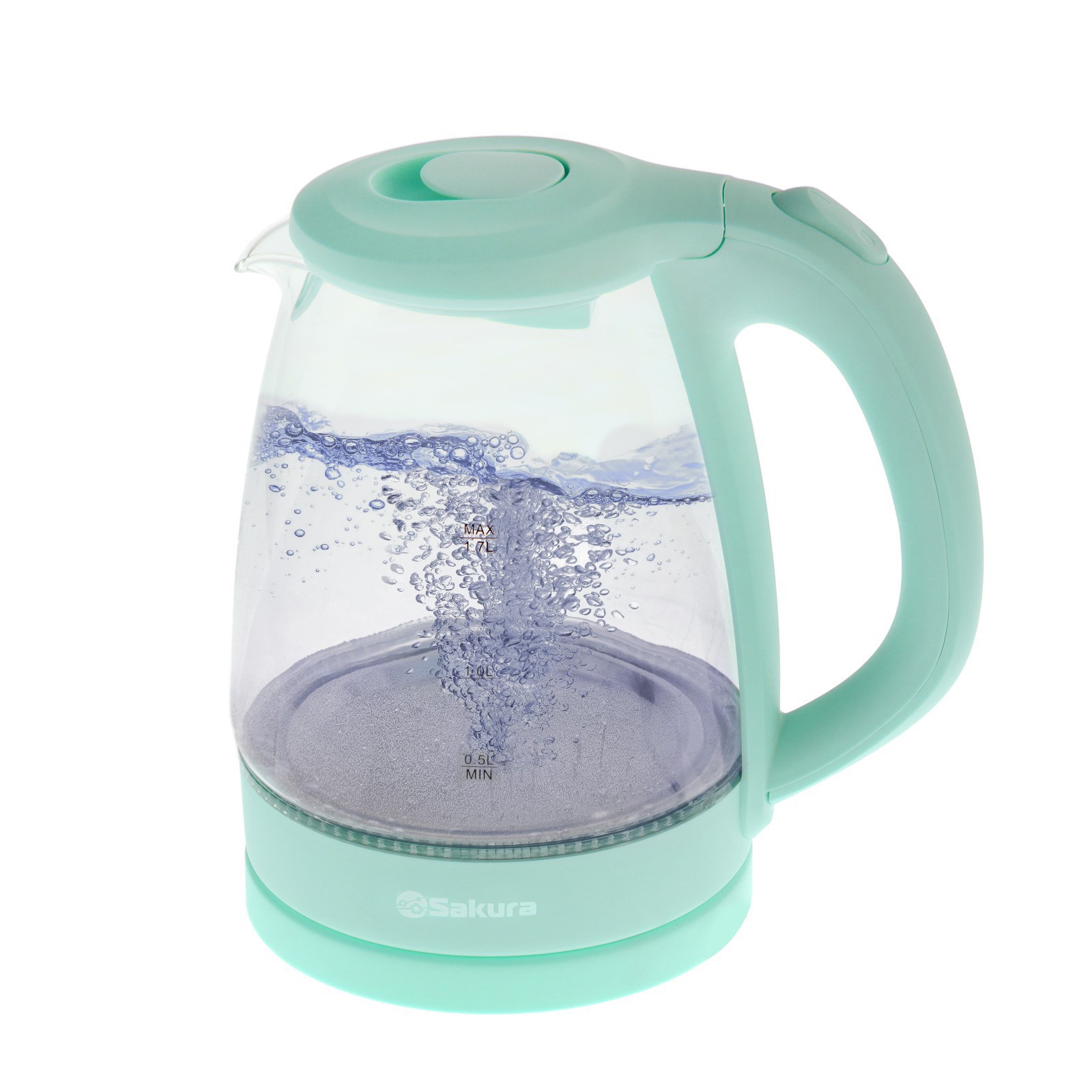 Изображение товара Электрический чайник Sakura 9438301 1.7 л стекло зелёный мощность 2200 Вт