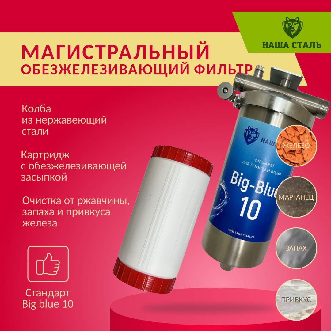 Изображение товара Фильтр для холодного водоснабжения (ХВС) Наша сталь BB10 1" НСЖБ10