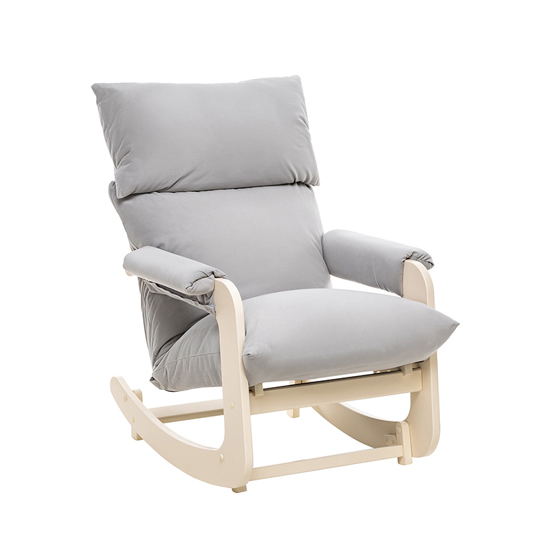 Изображение товара Кресло-качалка Leset Модель 81 велюр серый бежевый комфортное и стильное
