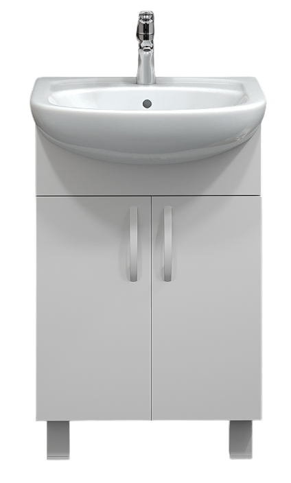 Изображение товара Тумба под раковину Амур 60 см белая напольная с двумя дверцами и полкой