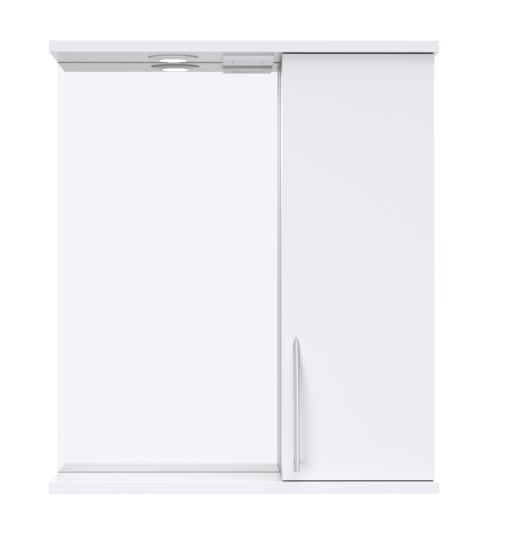 Изображение товара Зеркальный подвесной шкаф Краков с подсветкой 60x72 см белый для ванной