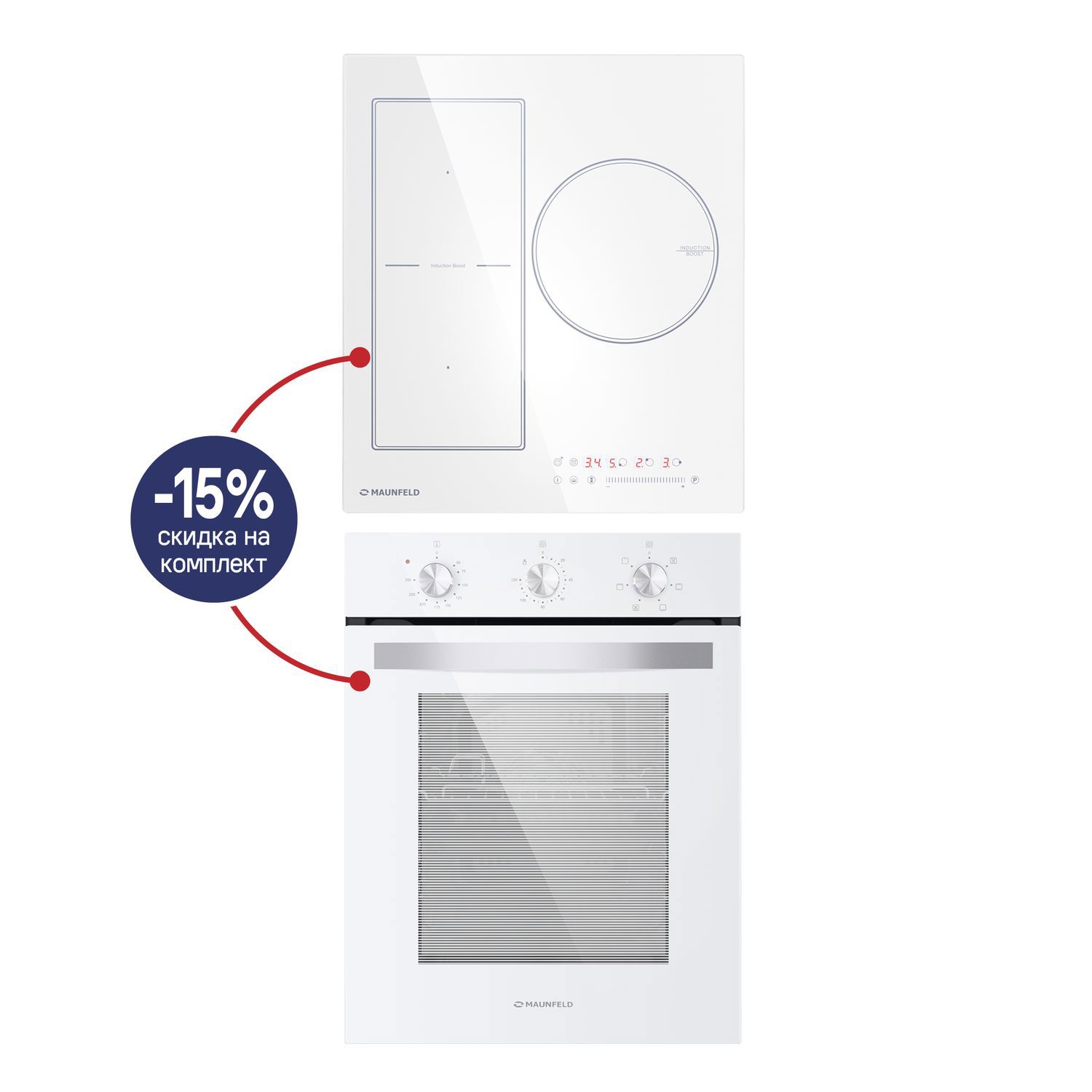 Изображение товара Комплект бытовой техники Maunfeld Prague: электрический духовка и индукционная панель