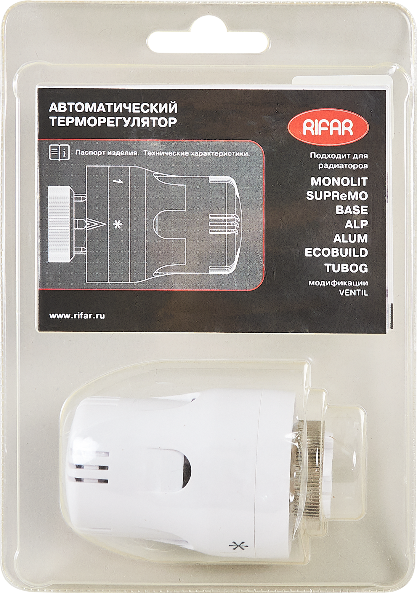 Изображение товара Термостатическая головка жидкостная Rifar M30x1.5 белая автоматическая для радиатора