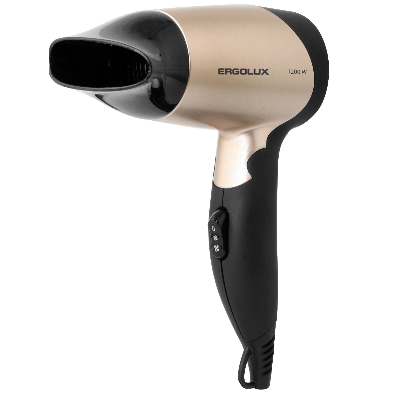 Изображение товара Фен Ergolux Pro ELX-HD01-C64 со складной ручкой 1200 Вт черный золотой