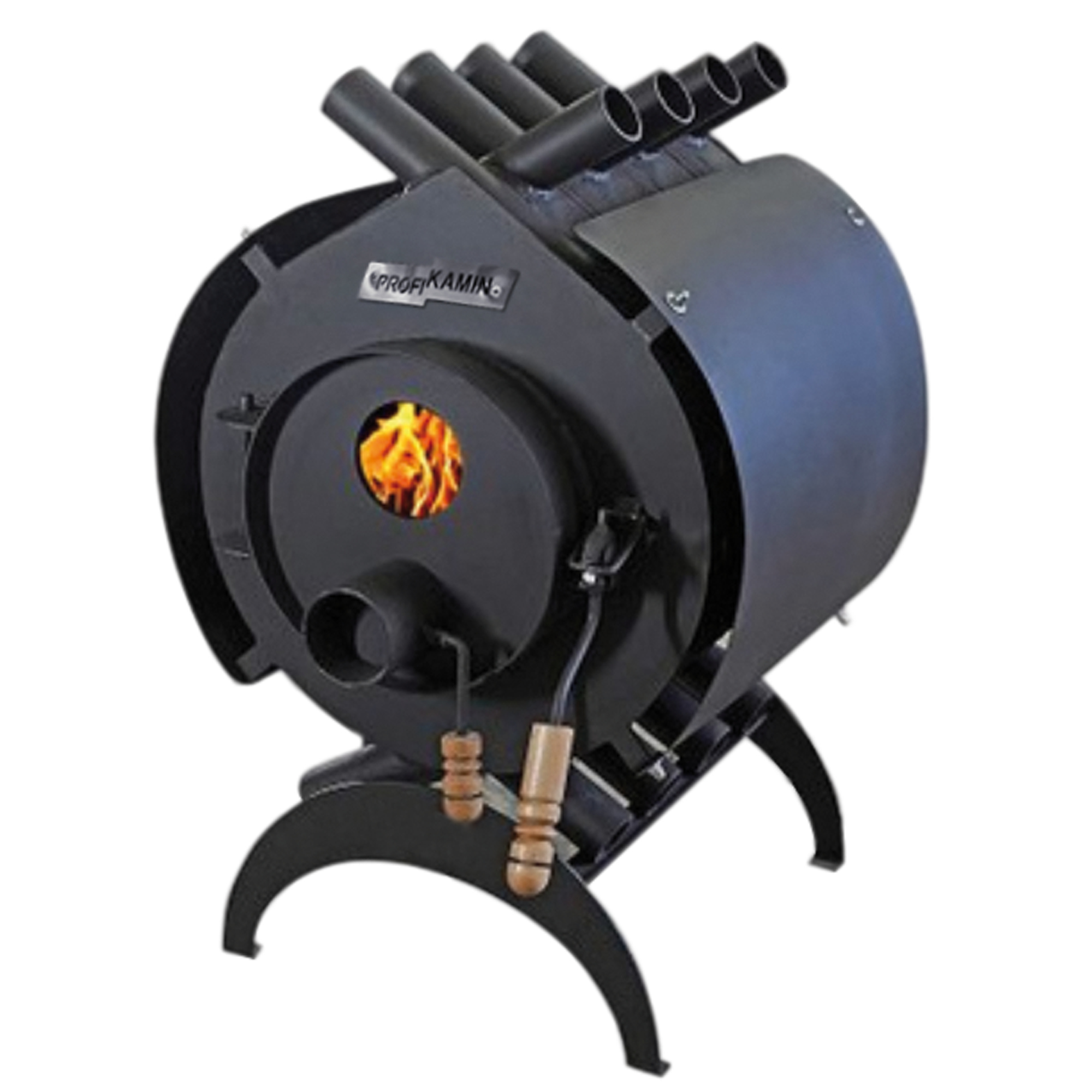 Изображение товара Дровяная отопительная печь ПрофиКамин Углич 40 черная компактная Россия