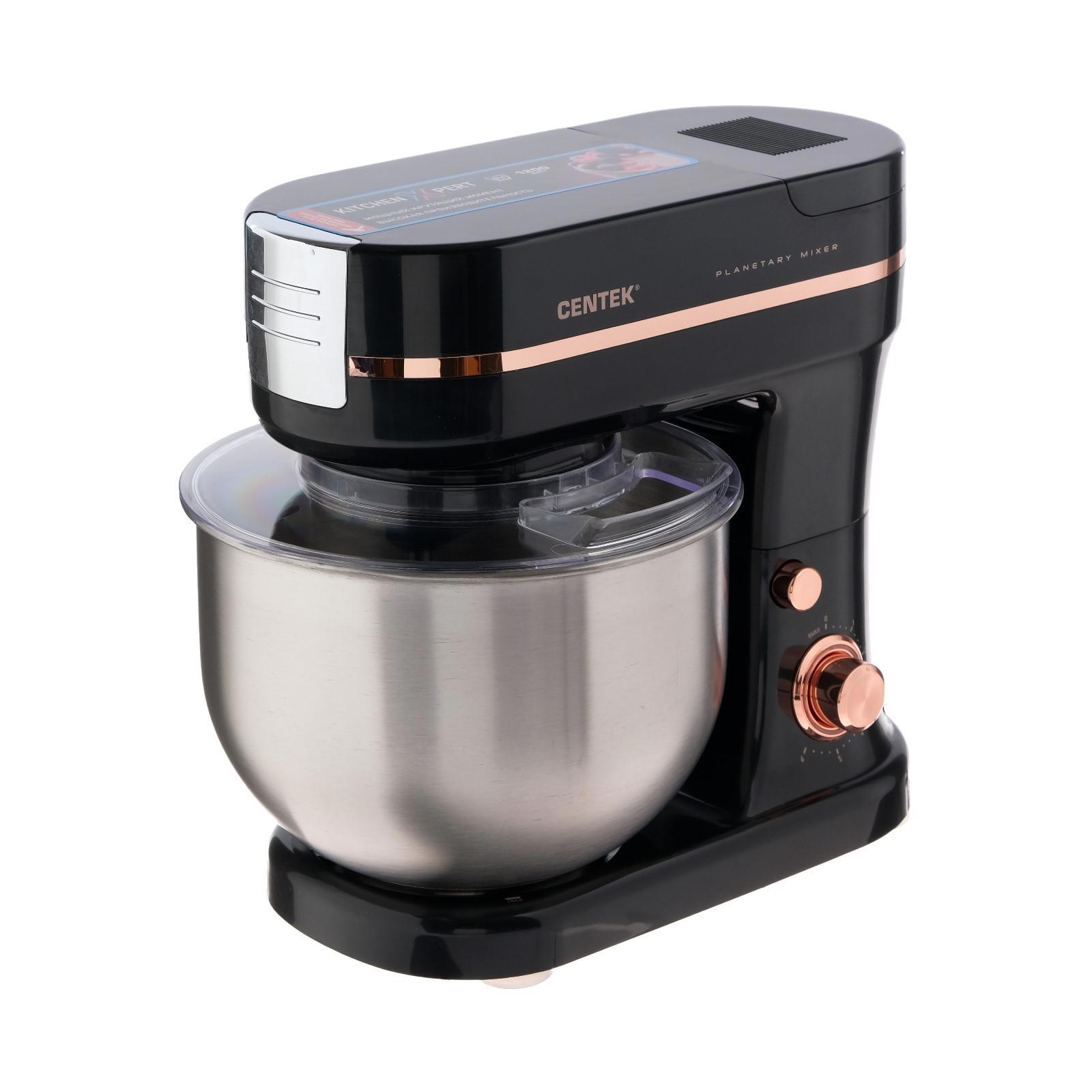 Изображение товара Миксер планетарный Centek CT-1130 1300 Вт черный с 3 насадками и 5 л чашей