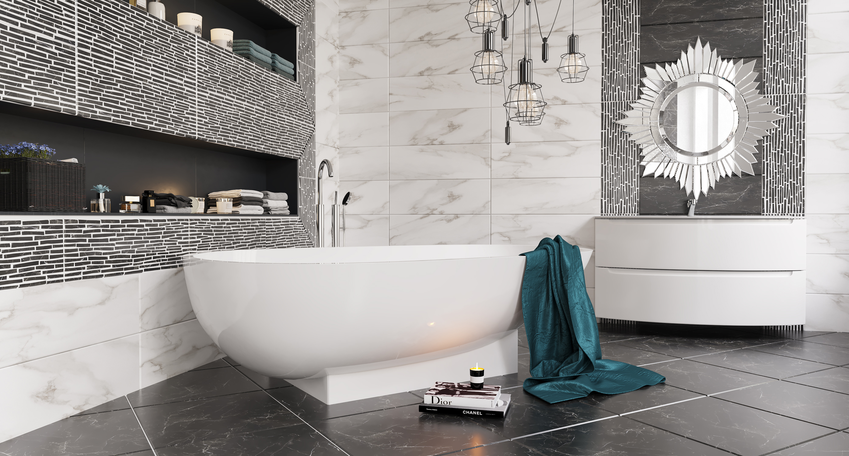 Изображение товара Плитка напольная Керамин Монако 5 500x500 черная 1.25м2