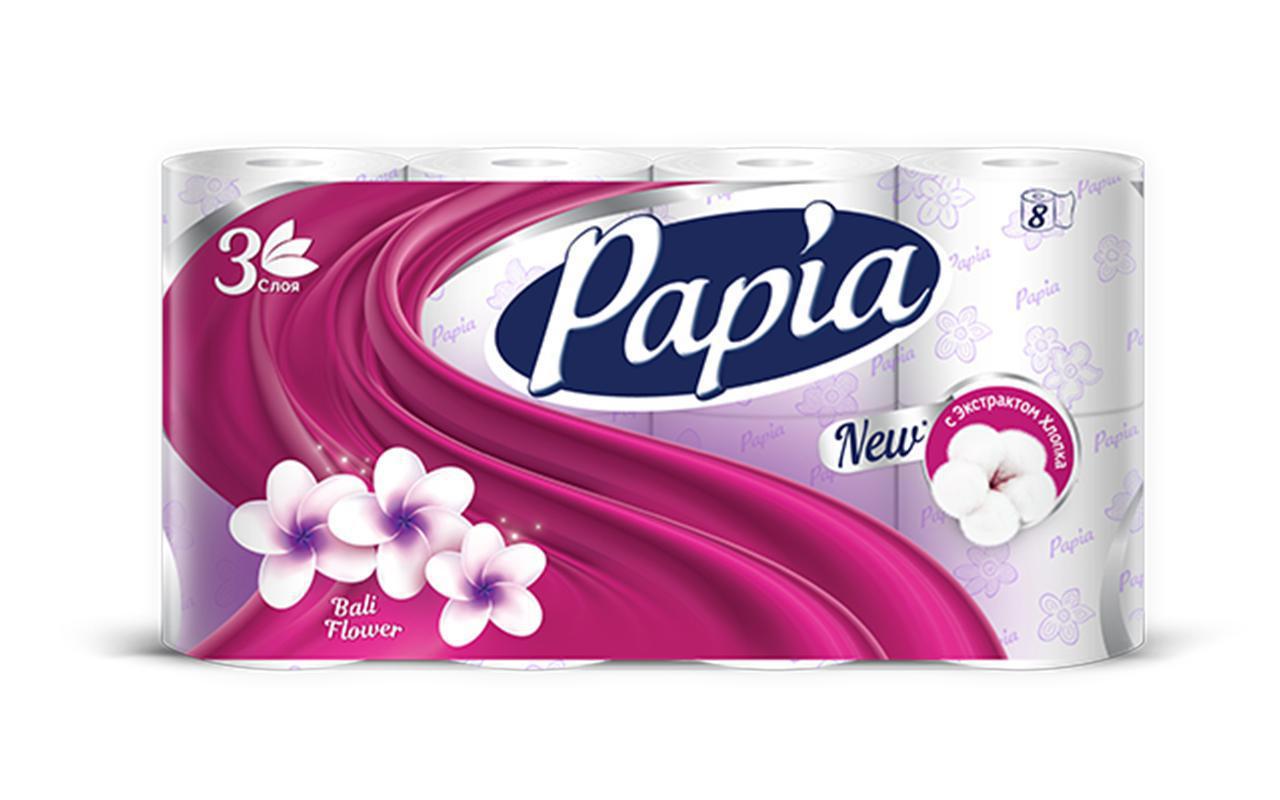 Изображение товара Туалетная бумага PAPIA Балийский цветок 26751, 8 шт
