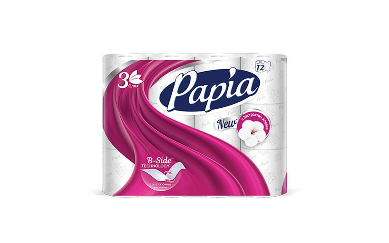 Изображение товара Туалетная бумага PAPIA 34042, 12 шт Изображение товара Туалетная бумага PAPIA 34042, 12 шт